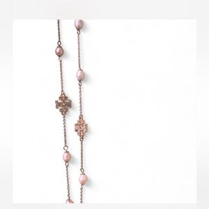 Reposh : Tory Burch - Elegant Pink Pearl Chain  Necklace